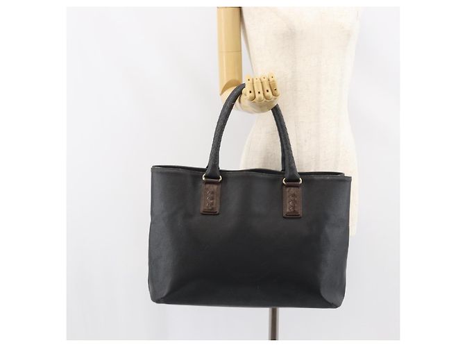 Borsa Tote in pelle nera e oro Auth ep12337 di BOTTEGA VENETA Nero D'oro - vista 22