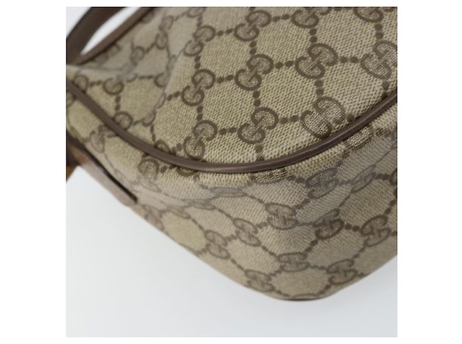 Borsa Sherry Line GG Supreme Web di GUCCI in PVC beige e oro 89 02 032 Auth BA8907 D'oro - vista 13