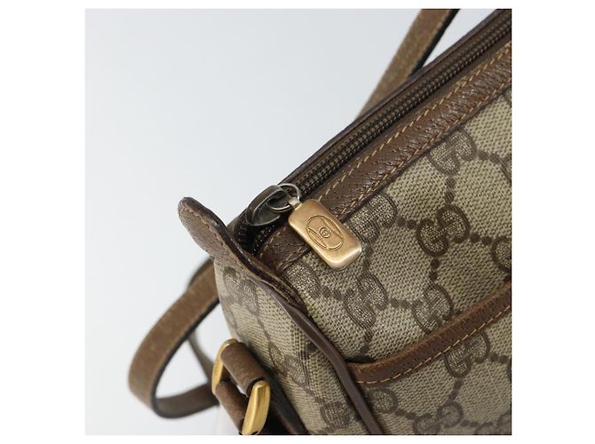 Borsa Sherry Line GG Supreme Web di GUCCI in PVC beige e oro 89 02 032 Auth BA8907 D'oro - vista 15