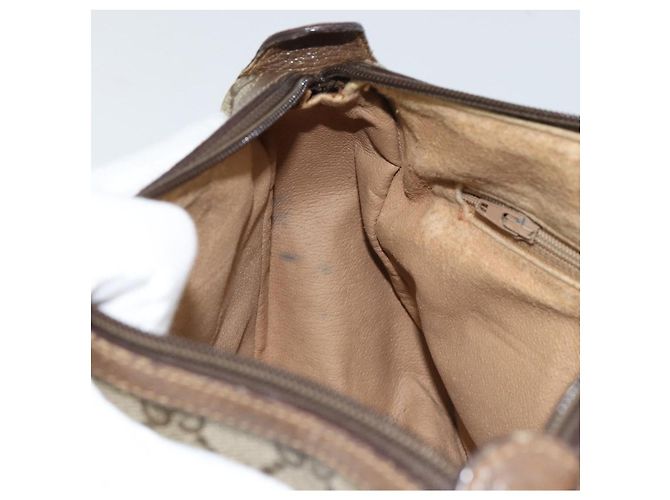 Borsa Sherry Line GG Supreme Web di GUCCI in PVC beige e oro 89 02 032 Auth BA8907 D'oro - vista 19
