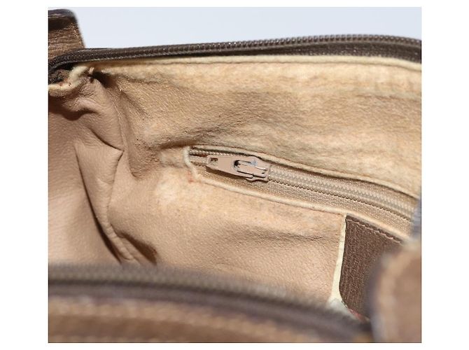 Borsa Sherry Line GG Supreme Web di GUCCI in PVC beige e oro 89 02 032 Auth BA8907 D'oro - vista 20