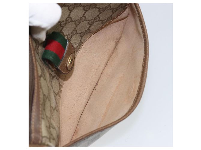 Borsa Sherry Line GG Supreme Web di GUCCI in PVC beige e oro 89 02 032 Auth BA8907 D'oro - vista 22