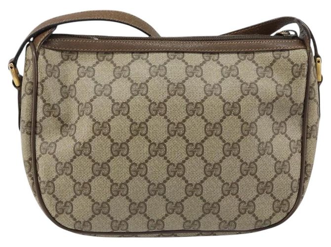 Borsa Sherry Line GG Supreme Web di GUCCI in PVC beige e oro 89 02 032 Auth BA8907 D'oro - vista 3