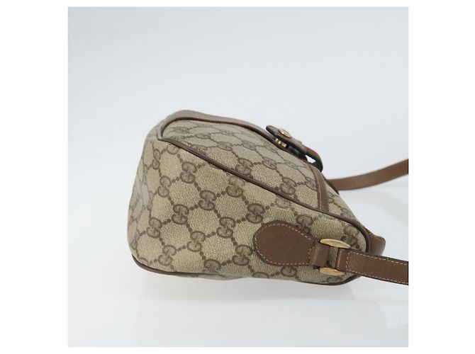 Borsa Sherry Line GG Supreme Web di GUCCI in PVC beige e oro 89 02 032 Auth BA8907 D'oro - vista 4