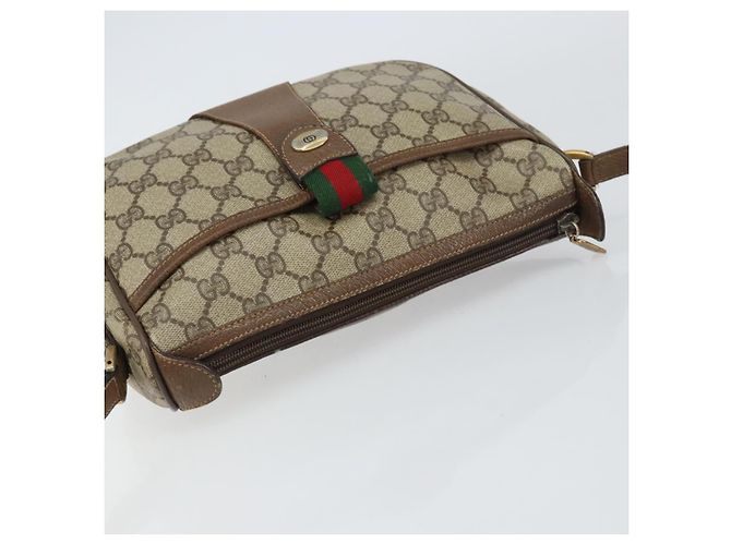 Borsa Sherry Line GG Supreme Web di GUCCI in PVC beige e oro 89 02 032 Auth BA8907 D'oro - vista 6