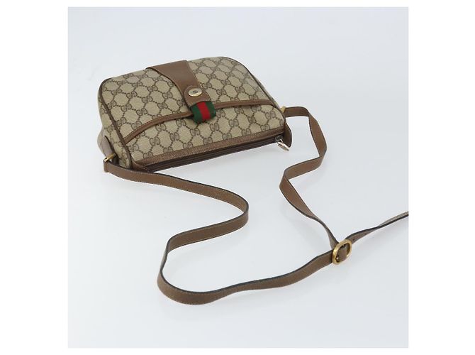Borsa Sherry Line GG Supreme Web di GUCCI in PVC beige e oro 89 02 032 Auth BA8907 D'oro - vista 7