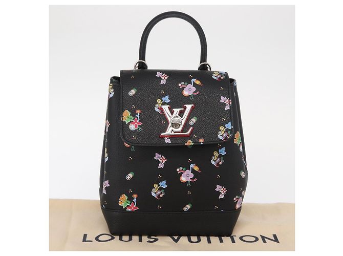 LOUIS VUITTON Rucksack Rock Me aus schwarzem Leder mit Blumenmuster M54848 Auth ka827M Mehrfarben - Ansicht 12