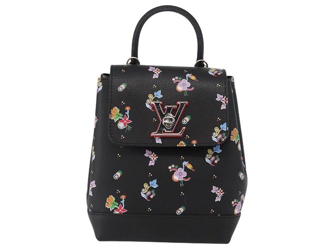 LOUIS VUITTON Rucksack Rock Me aus schwarzem Leder mit Blumenmuster M54848 Auth ka827M Mehrfarben - Ansicht 13