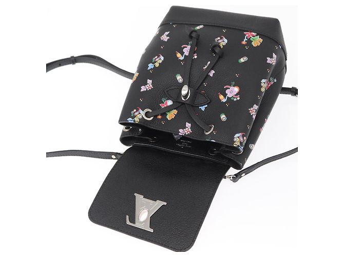 LOUIS VUITTON Rucksack Rock Me aus schwarzem Leder mit Blumenmuster M54848 Auth ka827M Mehrfarben - Ansicht 23