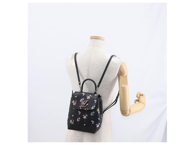 LOUIS VUITTON Rucksack Rock Me aus schwarzem Leder mit Blumenmuster M54848 Auth ka827M Mehrfarben - Ansicht 29
