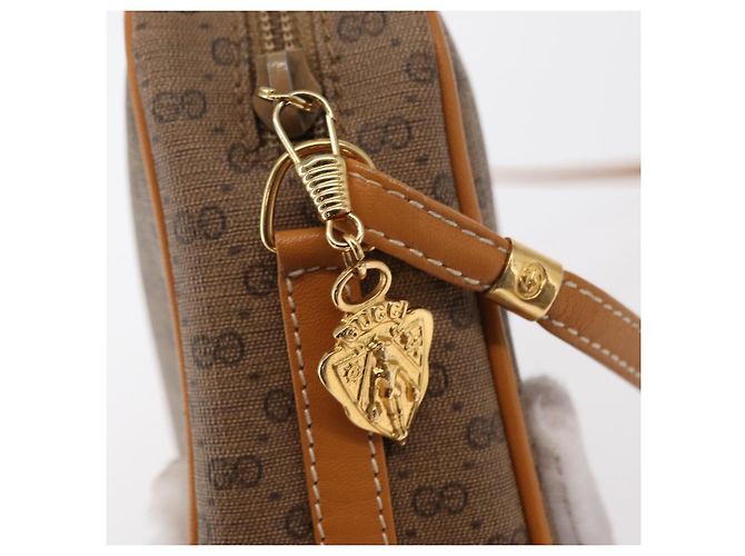 Gucci Borsa a Spalla Micro GG Supreme PVC Beige Oro 007 1112 63 Auth BA8906 D'oro - vista 14