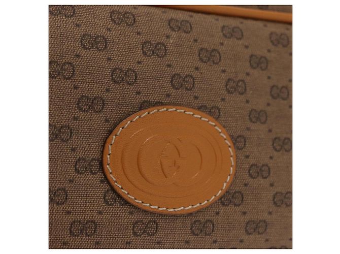 Gucci Borsa a Spalla Micro GG Supreme PVC Beige Oro 007 1112 63 Auth BA8906 D'oro - vista 15