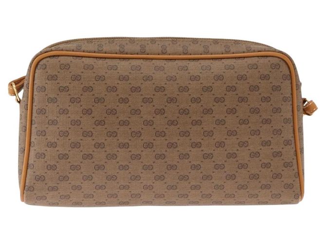 Gucci Borsa a Spalla Micro GG Supreme PVC Beige Oro 007 1112 63 Auth BA8906 D'oro - vista 3