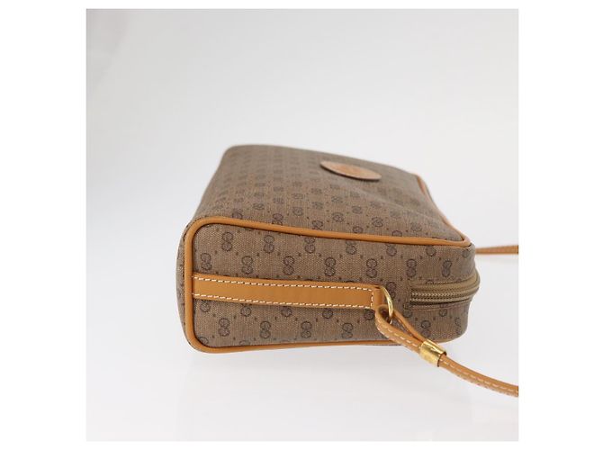 Gucci Borsa a Spalla Micro GG Supreme PVC Beige Oro 007 1112 63 Auth BA8906 D'oro - vista 4