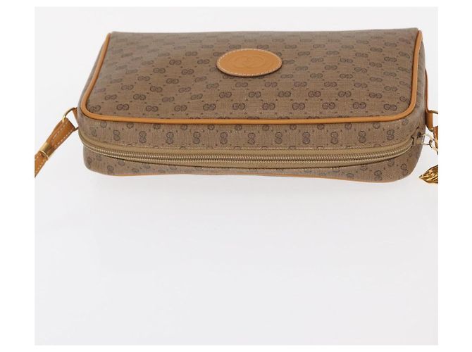 Gucci Borsa a Spalla Micro GG Supreme PVC Beige Oro 007 1112 63 Auth BA8906 D'oro - vista 6