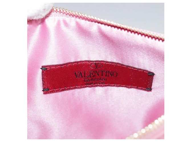 Pochette in pelle rosa Valentino Auth bs21474 - vista 16