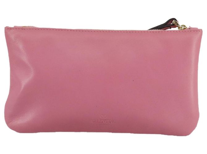 Pochette in pelle rosa Valentino Auth bs21474 - vista 3
