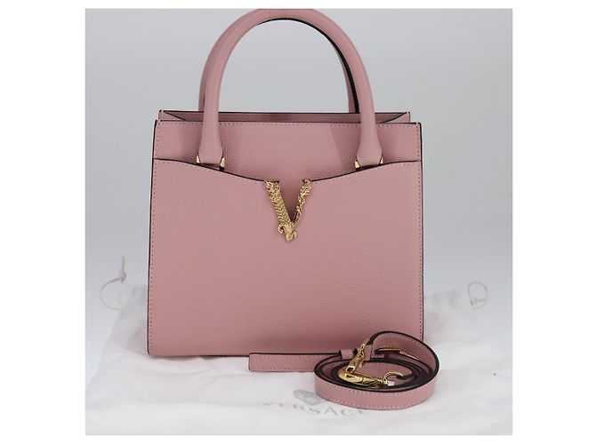 Borsa a mano VERSACE in pelle 2 in 1 rosa Auth 108430 - vista 23