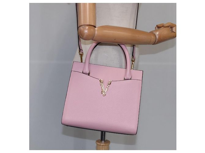 Borsa a mano VERSACE in pelle 2 in 1 rosa Auth 108430 - vista 24