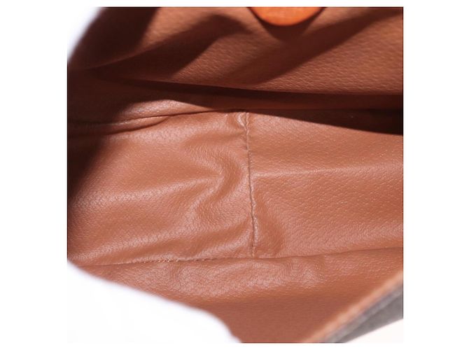 Céline Borsa a Spalla in Tela Macadam CELINE in Pelle PVC Marrone Oro Auth 151753 D'oro - vista 11