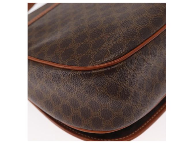 Céline Borsa a Spalla in Tela Macadam CELINE in Pelle PVC Marrone Oro Auth 151753 D'oro - vista 15