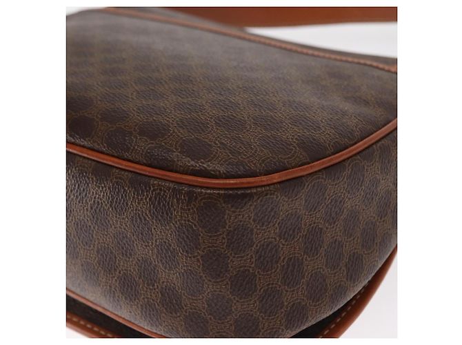 Céline Borsa a Spalla in Tela Macadam CELINE in Pelle PVC Marrone Oro Auth 151753 D'oro - vista 16