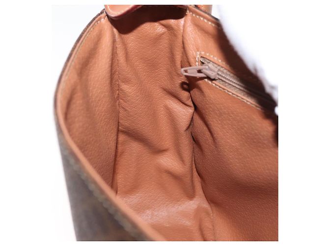 Céline Borsa a Spalla in Tela Macadam CELINE in Pelle PVC Marrone Oro Auth 151753 D'oro - vista 19