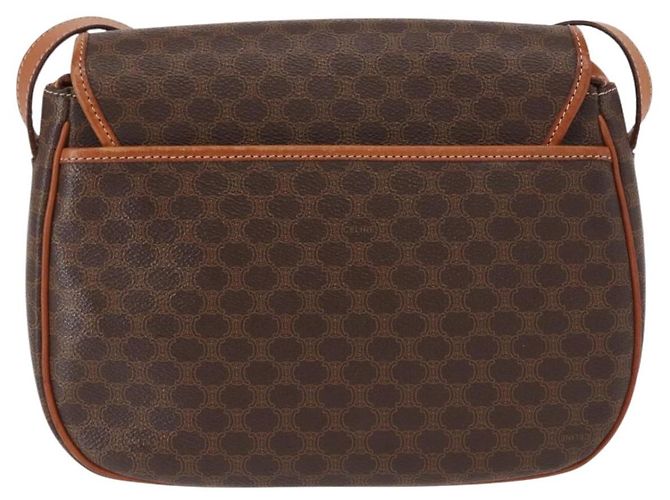 Céline Borsa a Spalla in Tela Macadam CELINE in Pelle PVC Marrone Oro Auth 151753 D'oro - vista 2