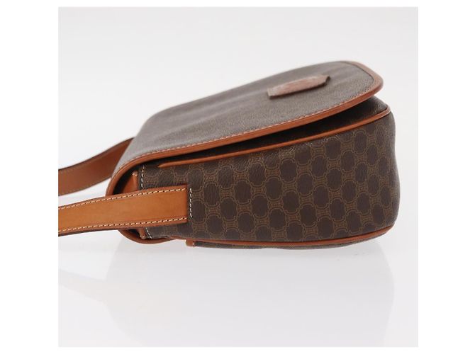 Céline Borsa a Spalla in Tela Macadam CELINE in Pelle PVC Marrone Oro Auth 151753 D'oro - vista 4