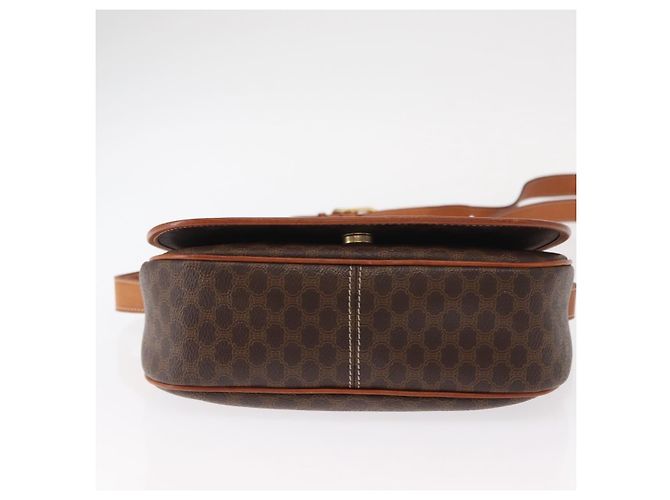 Céline Borsa a Spalla in Tela Macadam CELINE in Pelle PVC Marrone Oro Auth 151753 D'oro - vista 5