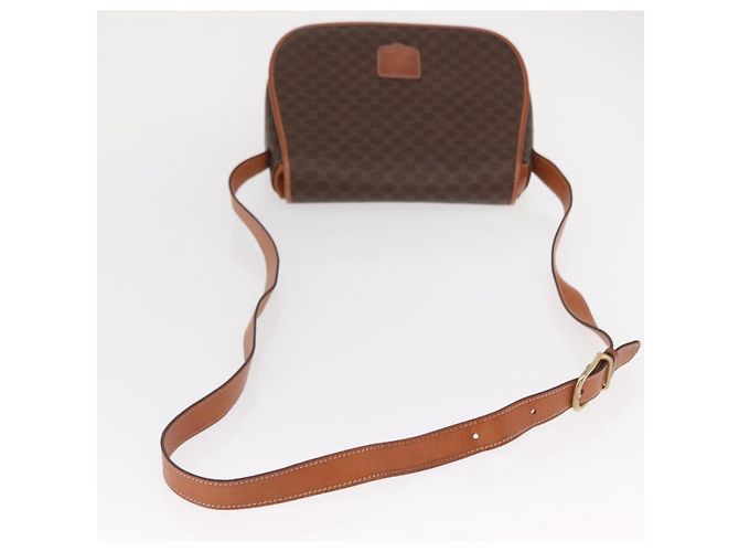 Céline Borsa a Spalla in Tela Macadam CELINE in Pelle PVC Marrone Oro Auth 151753 D'oro - vista 7