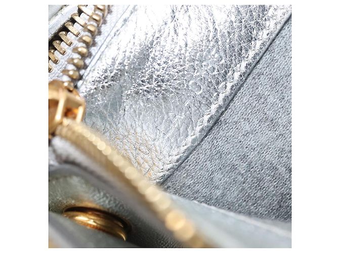 Céline Borsa a Spalla Trio Grande in Pelle Argento Oro Auth ka553 D'oro - vista 12