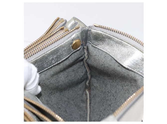 Céline Borsa a Spalla Trio Grande in Pelle Argento Oro Auth ka553 D'oro - vista 21