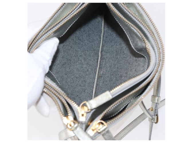 Céline Borsa a Spalla Trio Grande in Pelle Argento Oro Auth ka553 D'oro - vista 22