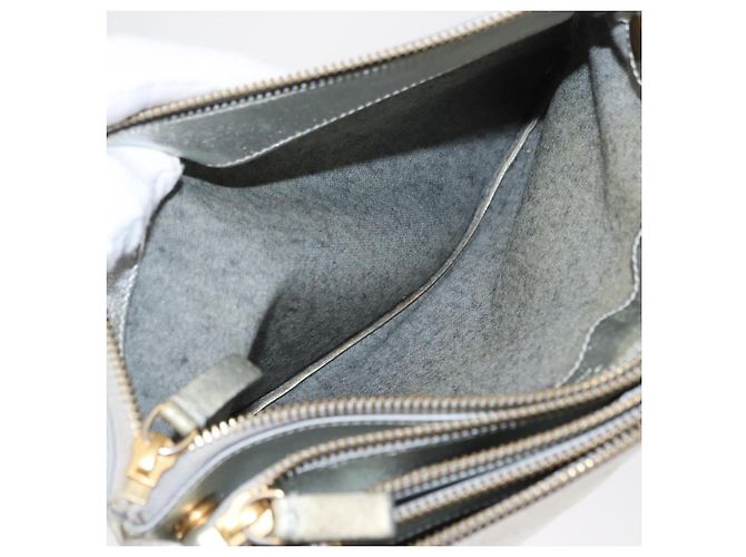 Céline Borsa a Spalla Trio Grande in Pelle Argento Oro Auth ka553 D'oro - vista 23