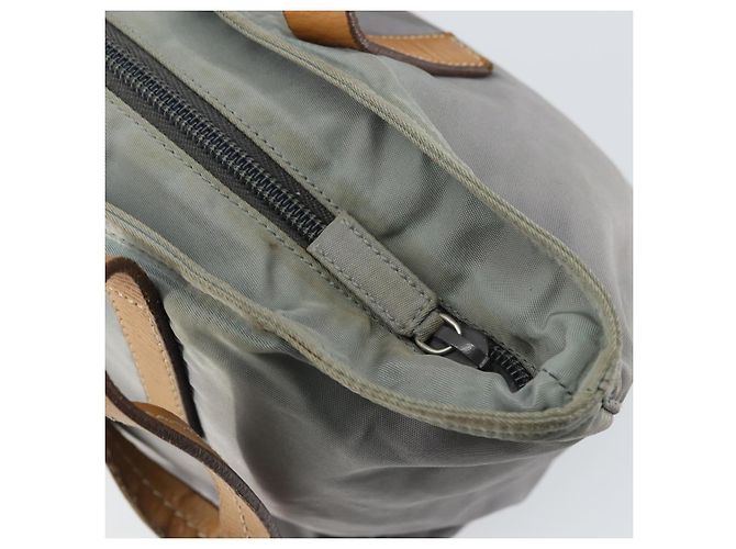 PRADA Borsa a mano in nylon grigio argento Auth bs31370 Marrone - vista 10