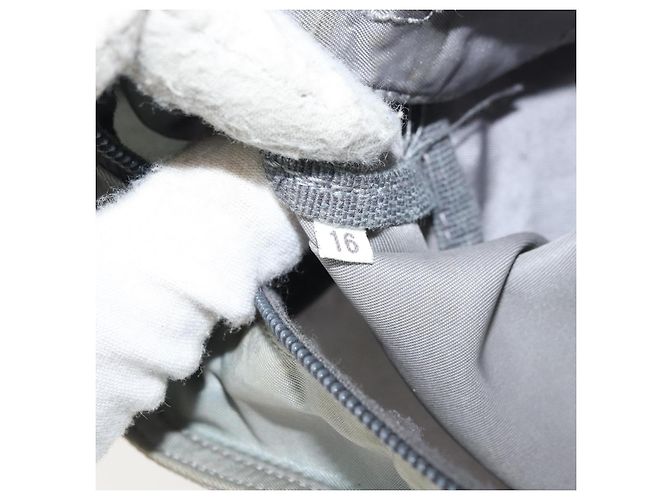 PRADA Borsa a mano in nylon grigio argento Auth bs31370 Marrone - vista 12