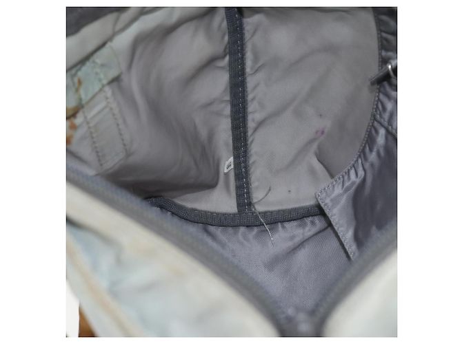 PRADA Borsa a mano in nylon grigio argento Auth bs31370 Marrone - vista 20