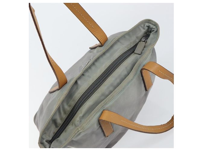 PRADA Borsa a mano in nylon grigio argento Auth bs31370 Marrone - vista 6