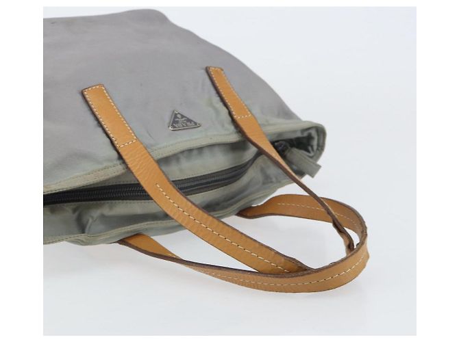 PRADA Borsa a mano in nylon grigio argento Auth bs31370 Marrone - vista 7