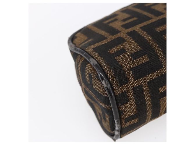 Borsa a mano in tela Zucca FENDI Nera Marrone Auth 154968 Nero - vista 15