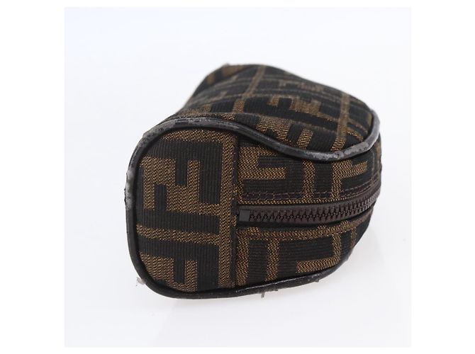 Borsa a mano in tela Zucca FENDI Nera Marrone Auth 154968 Nero - vista 4