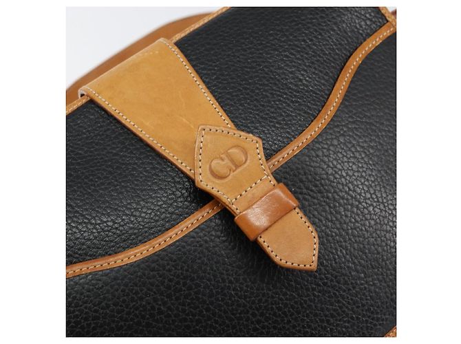 Borsa a Spalla Christian Dior in Pelle Nera e Oro Auth BA8210 Nero D'oro - vista 17