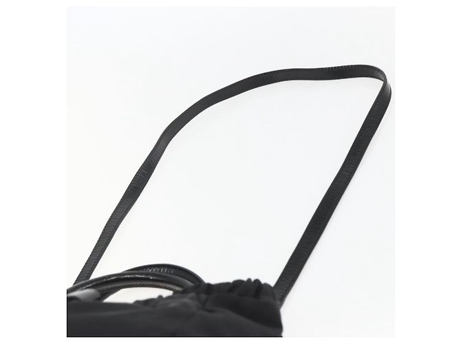 Borsa a mano Salvatore Ferragamo in nylon smaltato 2 in 1 nera Auth BA8225 - vista 15