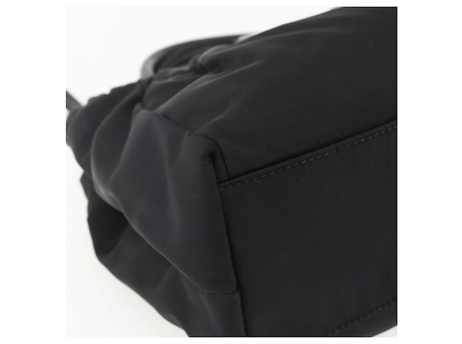 Borsa a mano Salvatore Ferragamo in nylon smaltato 2 in 1 nera Auth BA8225 - vista 17