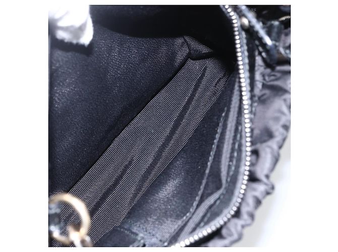 Borsa a mano Salvatore Ferragamo in nylon smaltato 2 in 1 nera Auth BA8225 - vista 25