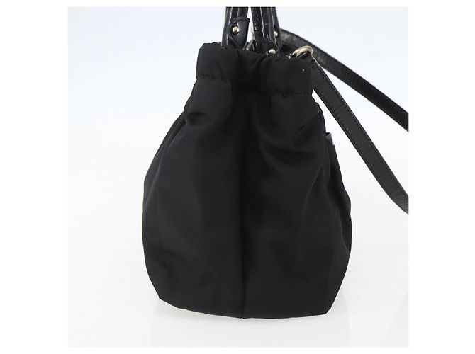 Borsa a mano Salvatore Ferragamo in nylon smaltato 2 in 1 nera Auth BA8225 - vista 3