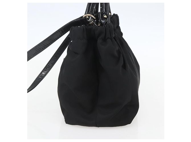 Borsa a mano Salvatore Ferragamo in nylon smaltato 2 in 1 nera Auth BA8225 - vista 4