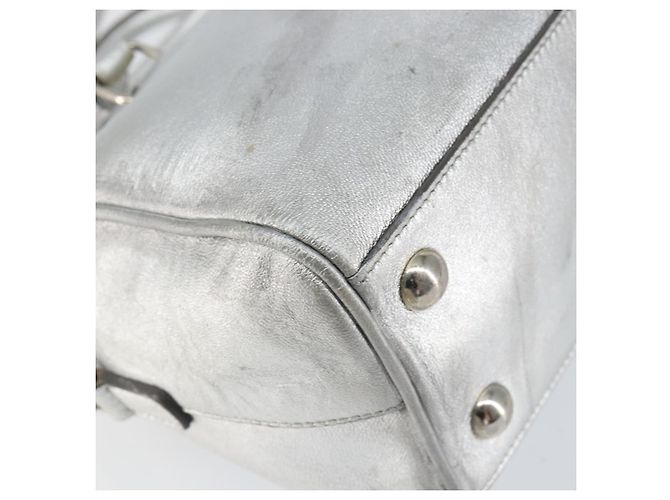 SAINT LAURENT Borsa a mano in pelle 2 vie Argento 297957 Auth bs31199 - vista 15