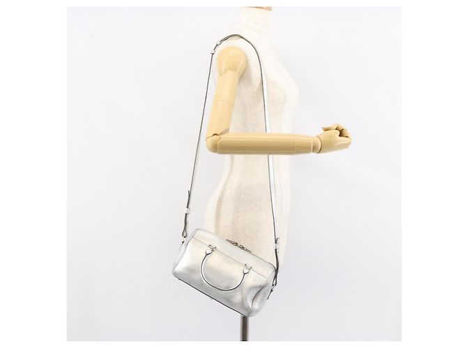 SAINT LAURENT Borsa a mano in pelle 2 vie Argento 297957 Auth bs31199 - vista 24